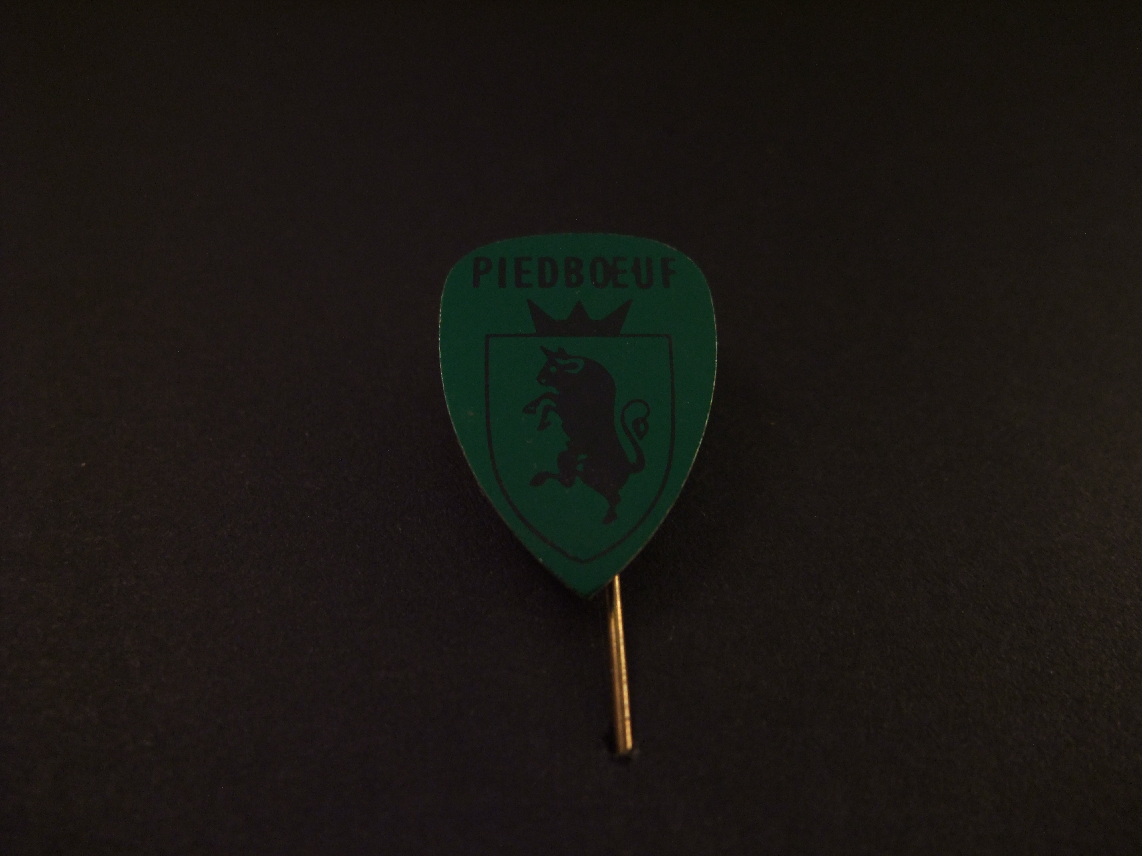 Piedboeuf Belgisch merk van tafelbieren, logo groen